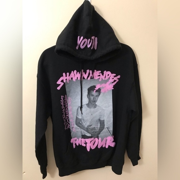 SHAWN Mendes The Tour 2019 Womens Cotton Long Sleeve Hoodie Sweatshirt Size M - Picture 3 of 12